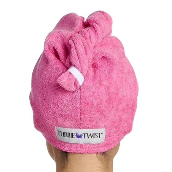 Turbie Twist Microfiber HAIR TOWEL WRAP Women & Men Pink Twist & Loop Turban NIP - Picture 4 of 6
